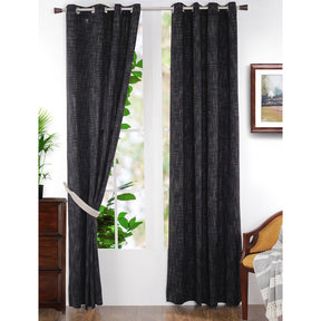 Batik Slub Woven Yard Dyed Curtain Set