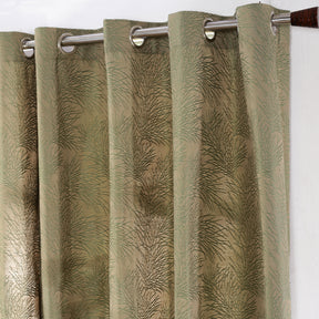 Cacti Spine J/Q Woven Yard Dyed Curtain Set