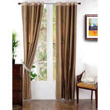 Duo Stripe Woven Yard Dyed Curtain Set