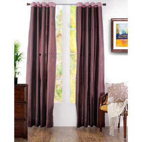 Duo Stripe Woven Yard Dyed Curtain Set