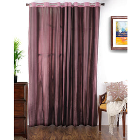 Duo Stripe Woven Yard Dyed Curtain Set