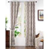 Ecstasy Jacquard Grey Curtain Set