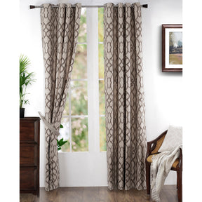 Fervor Jacquard Black Curtain Set