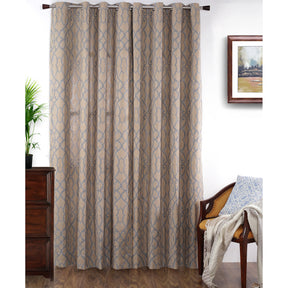 Fervor Jacquard Blue Curtain Set