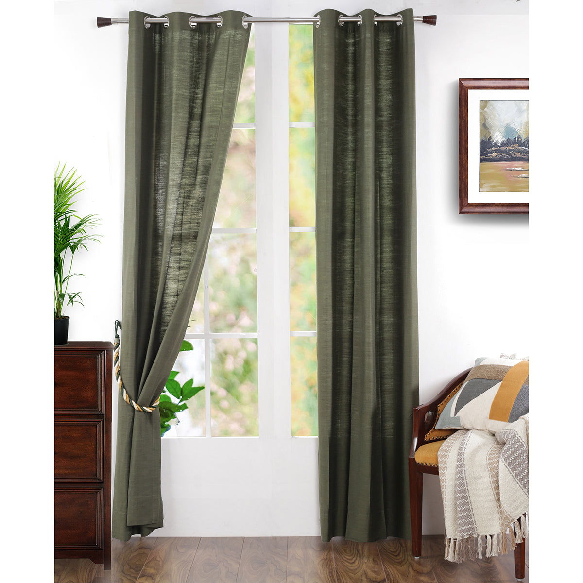 Tussah Silk Curtain Set