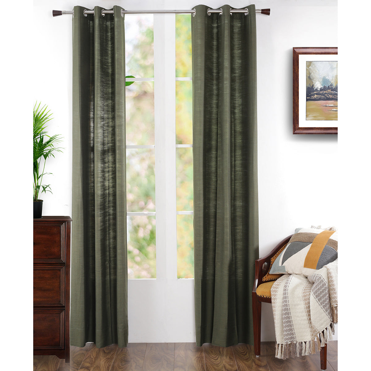 Tussah Silk Curtain Set