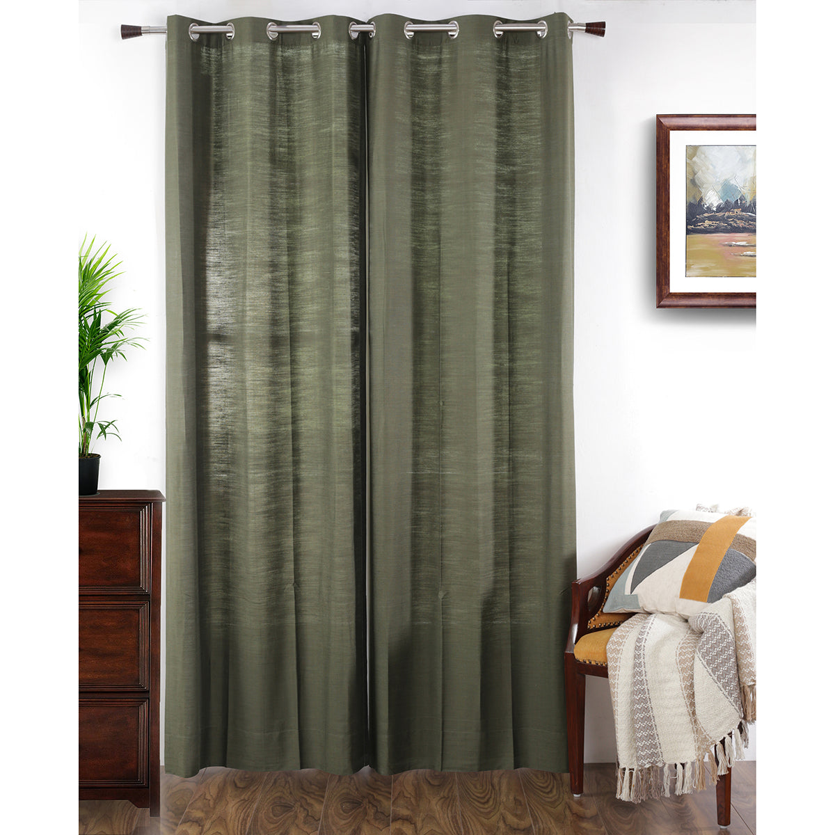 Tussah Silk Curtain Set