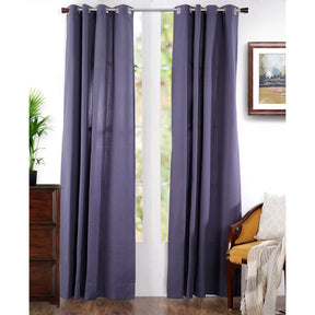 Two Color Rib Woven Yard Dyed Curtain Set