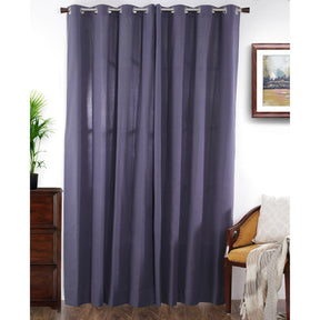 Two Color Rib Woven Yard Dyed Curtain Set