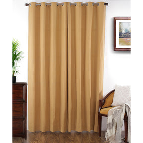 Two Color Rib Woven Yard Dyed Curtain Set