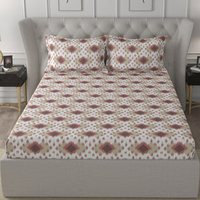 Florescence Arlen Printed 100% Cotton Red Bed Sheet