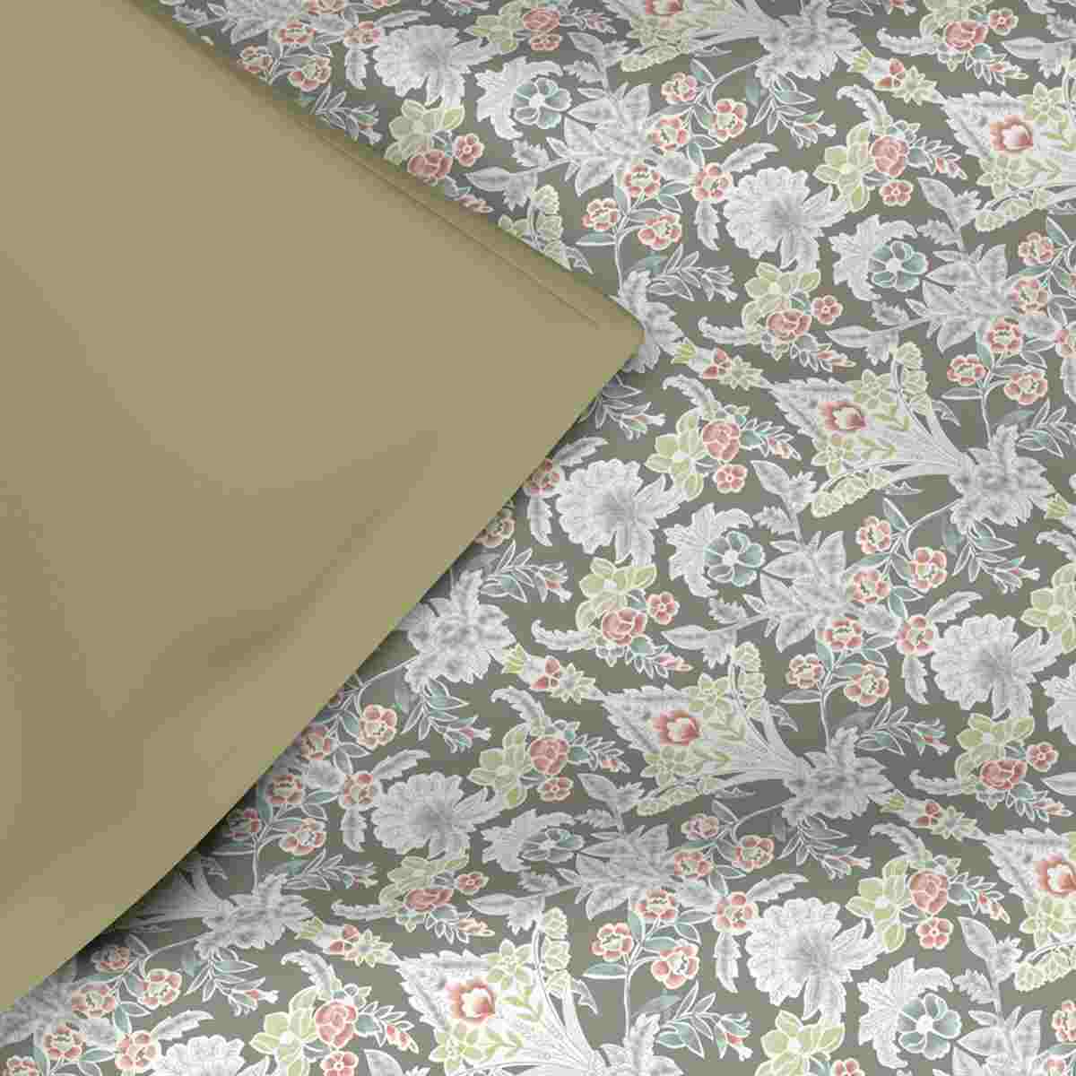 Regency Dark Flora Summer AC Quilt/Quilted Bed Cover/Comforter Grey