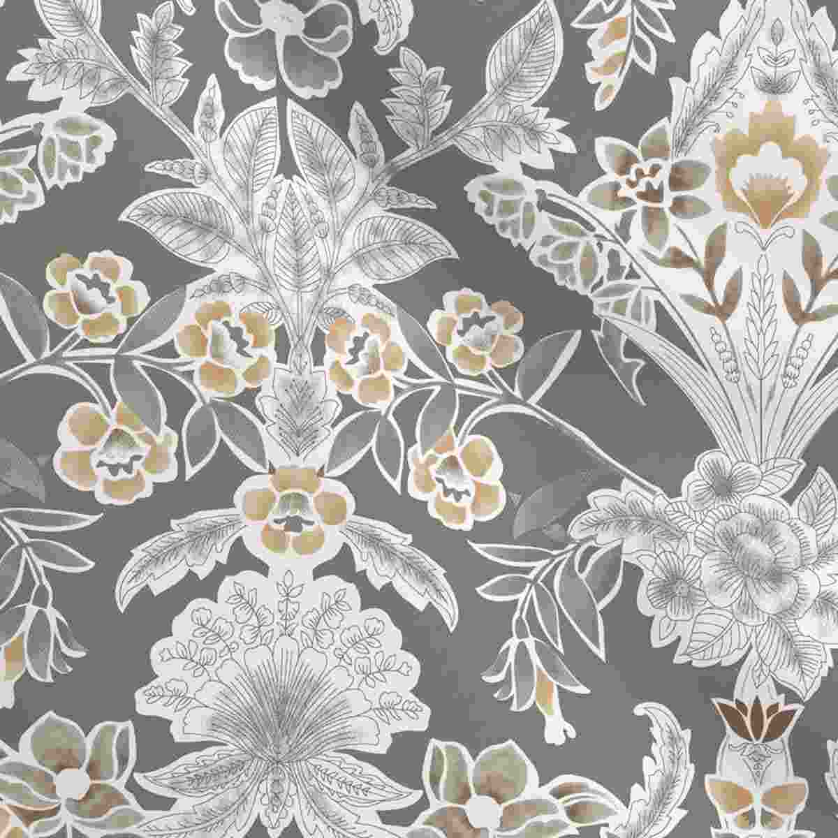 Regency Dark Flora Summer AC Quilt/Quilted Bed Cover/Comforter Grey