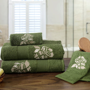 Florent Ultra-Soft And Highly Absorbant Calliste Green 5Pc Bath Set