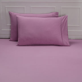 Eden Crisp & Light Weight 100% Cotton Solid Purple Fitted Sheet