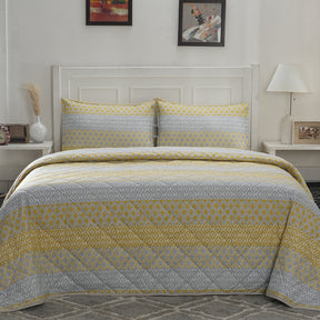 Optimist Bloom 110 GSM Multi Ikat Summer AC Quilt/Quilted Bed Cover/Comforter