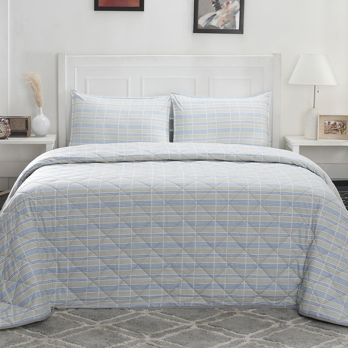 Optimist Bloom Berne 4PC Quilt/Quilted Bed Cover Set