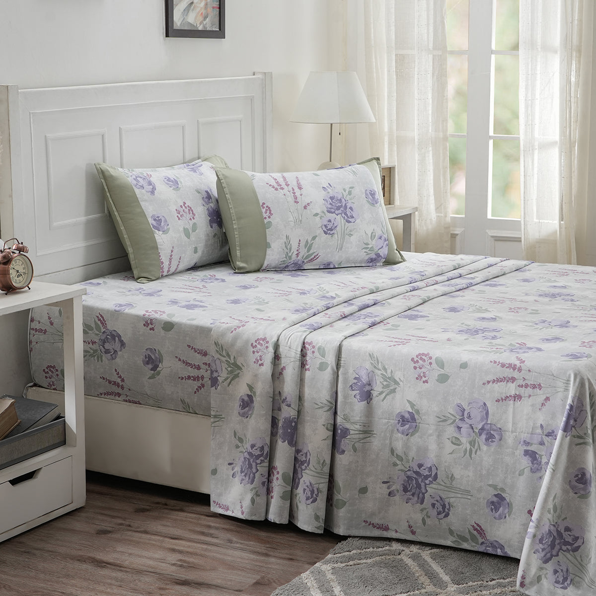 Buy Viola Plain 100% Cotton Sateen Simply Taupe Bed Sheet Online - Maspar