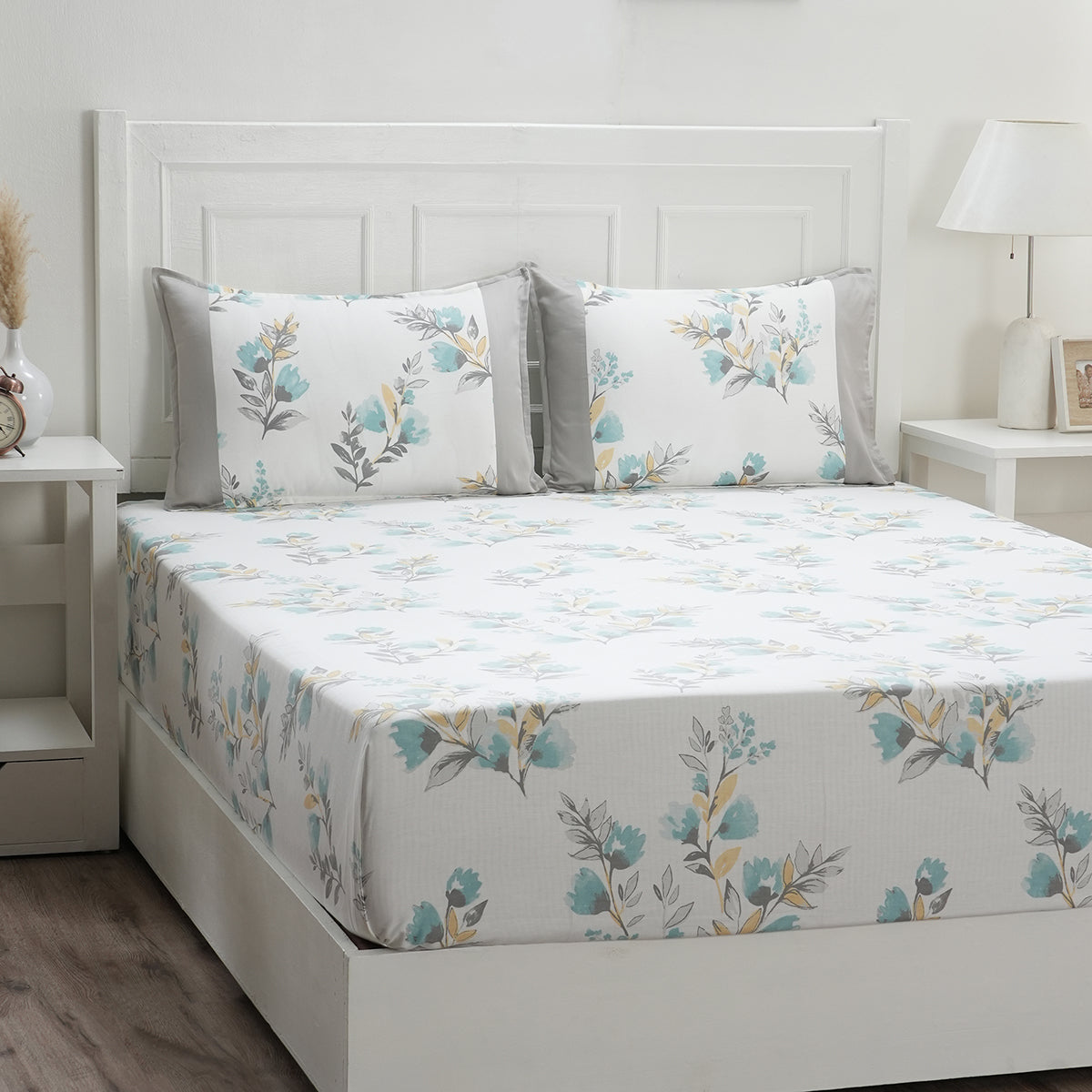 Royal Botanic Painted Floral 200TC Cotton Blue 6 PC Bed Bath Set