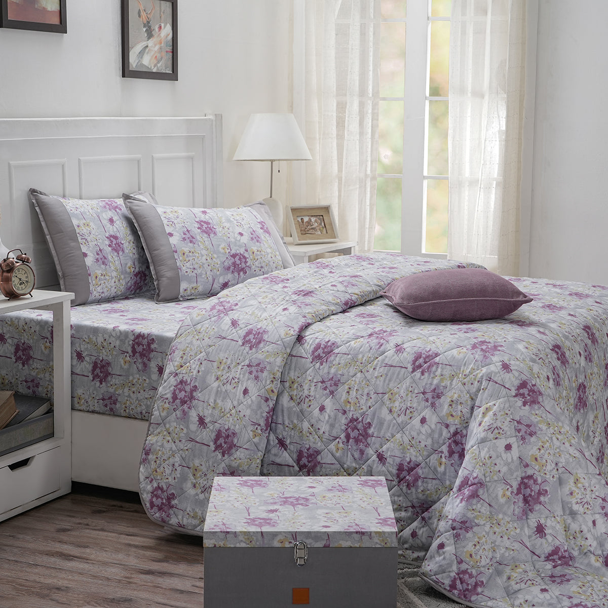 Optimist Bloom Spongy Floral 6PC Bed Box Set