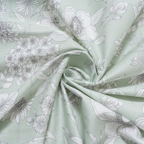 Royal Botanic 200 TC Outline Floral 100% Cotton Bed Sheet With Pillow Case