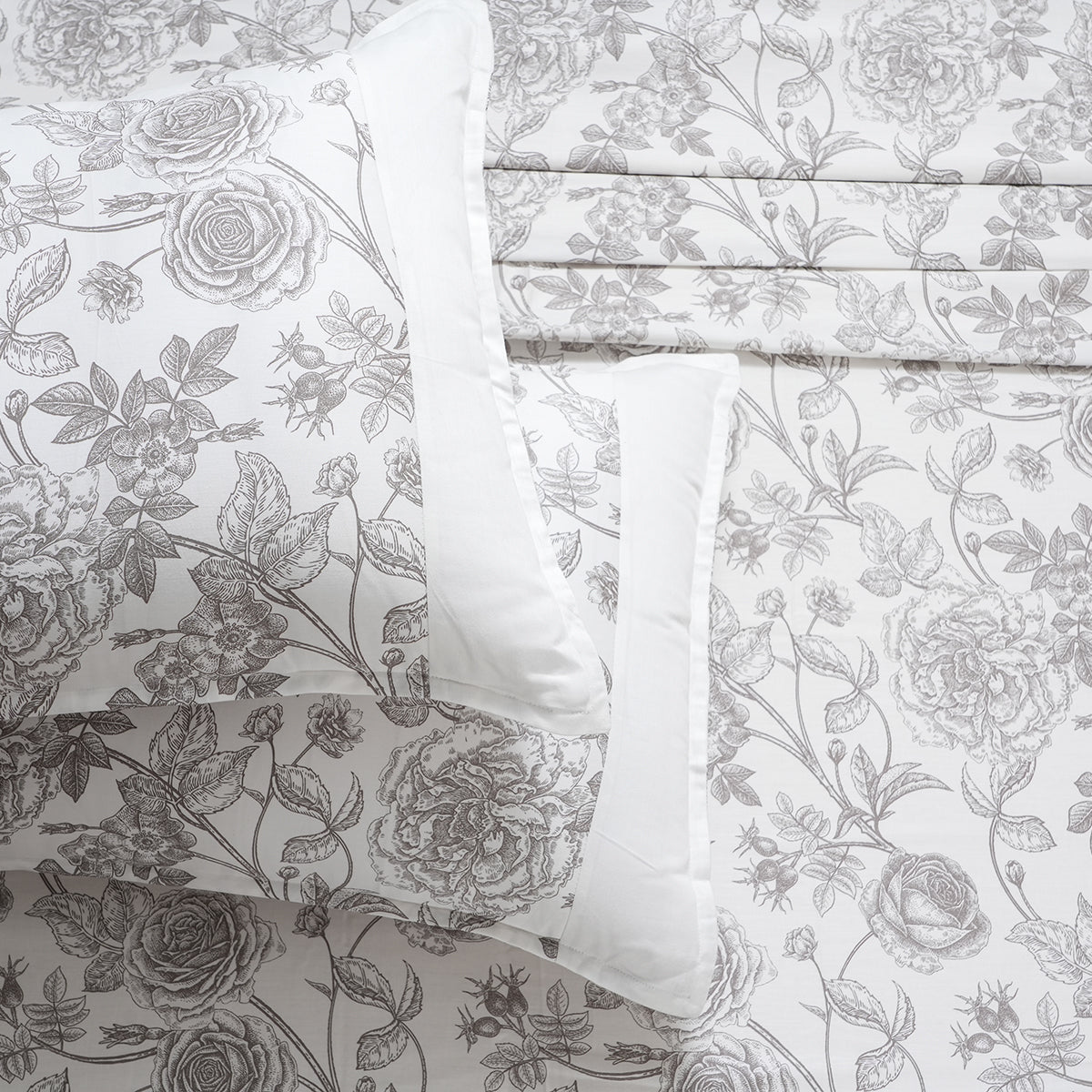 Royal Botanic 200 TC Emma Brown 100% Cotton Bed Sheet With Pillow Case