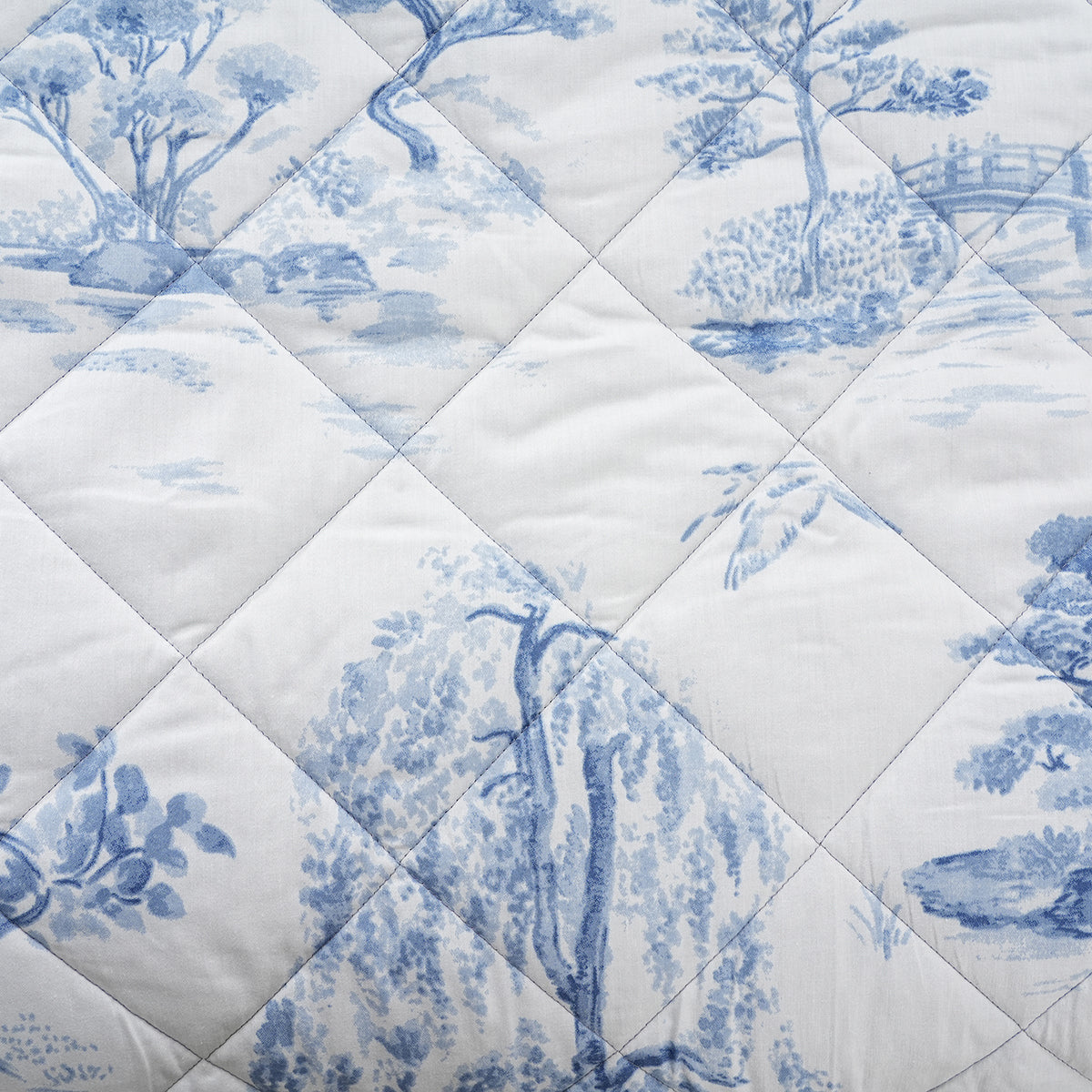 Royal Botanic Nature Toile Blue 4PC Quilt/Quilted Bed Cover Set