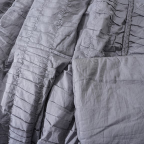 9PC Quilt/Quilted Bed Cover Set Rurban Rhupsodic Uneasy Lines Grey