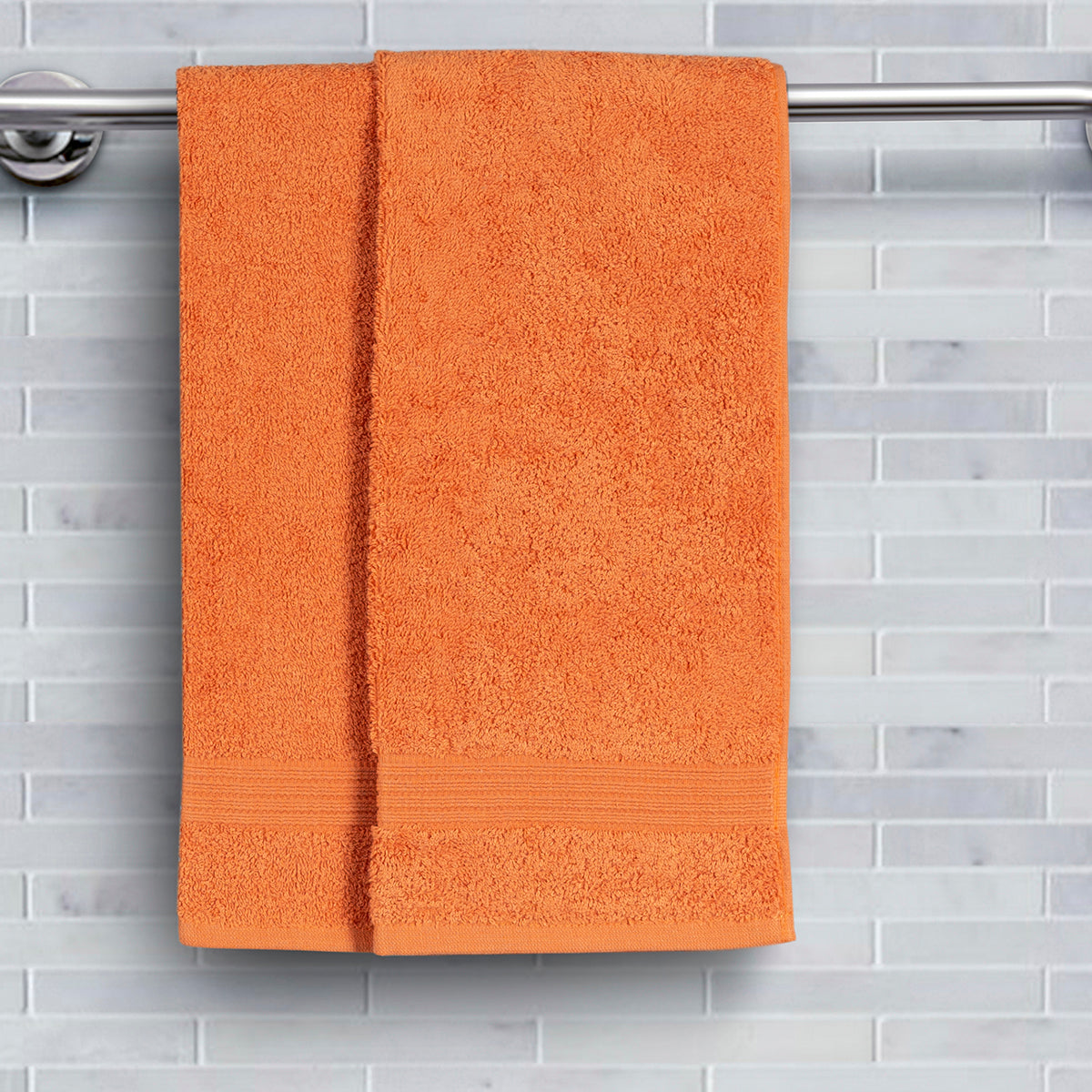 Hermosa Jeneth 100% Cotton Orange 2PC Bath Towel Set