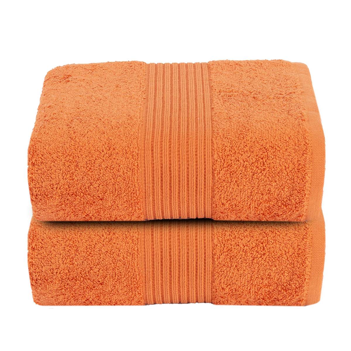 Hermosa Jeneth 100% Cotton Orange 2PC Bath Towel Set