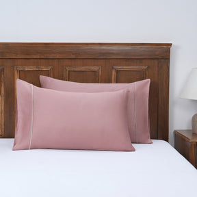 Viola 100%Cotton Solid Red Pillow Case Set