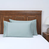 Viola 100%Cotton Solid Blue Pillow Case Set