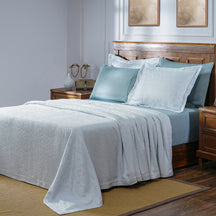 Acanthus Serenity Leafy Scroll Woven Jacquard Bed Cover