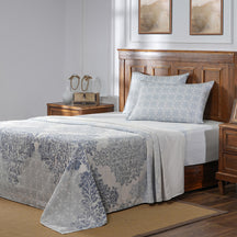 Acanthus Serenity Leisure Lay Print Bed Sheet With Pillow Case