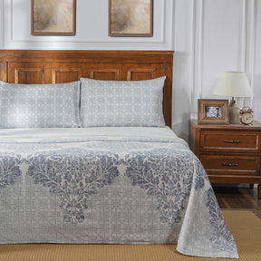 Acanthus Serenity Leisure Lay Print Bed Sheet With Pillow Case