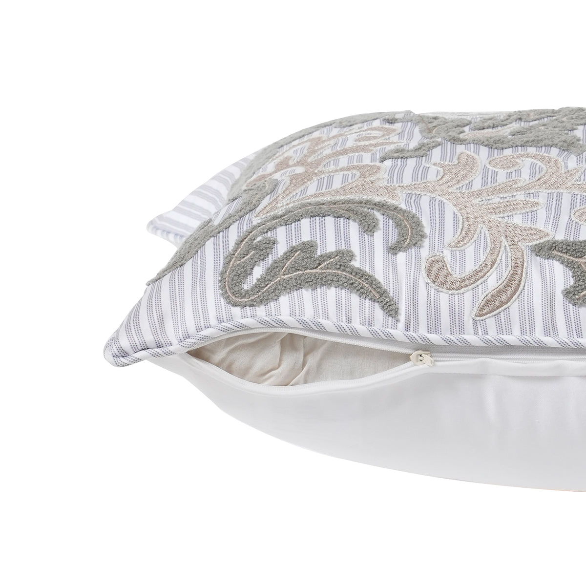 Acanthus Serenity Relic Curve Printed Embroidery Cushion Cover