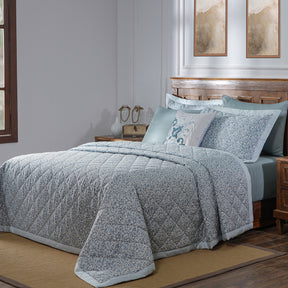 8PC Acanthus Serenity Visual Treat Quilted Quilt Set