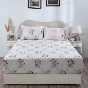 Hermosa Eclectic Garden Arielle 100%Cotton Printed Fitted Sheet With Pillow Case