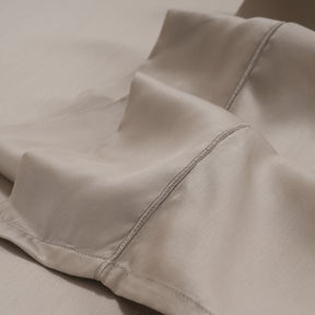 Vintage Noemi Solid 100%Tencel Neutral Bed Sheet With Pillow Case