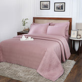 Colorart Penelope AC Quilt/Quilted Bed Cover/Comforter Misty Rose