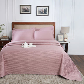 Colorart Penelope AC Quilt/Quilted Bed Cover/Comforter Misty Rose