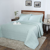 Colorart Penelope AC Quilt/Quilted Bed Cover/Comforter Misty Aqua