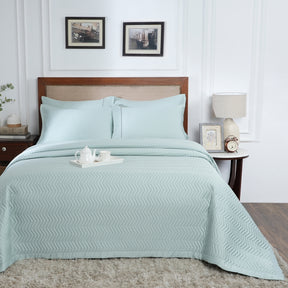 Colorart Penelope AC Quilt/Quilted Bed Cover/Comforter Misty Aqua