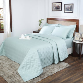 Colorart Penelope AC Quilt/Quilted Bed Cover/Comforter Misty Aqua