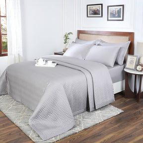 Colorart Penelope AC Quilt/Quilted Bed Cover/Comforter Flint Grey