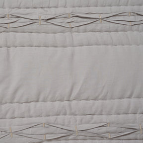 9PC Quilt/Quilted Bed Cover Set Rurban Opulence Block Interval Neutral