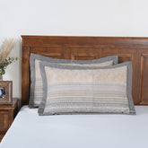 Indigenous Artisan Eclectic Blend Quilted Neutral 2Pc Pillow Sham Set