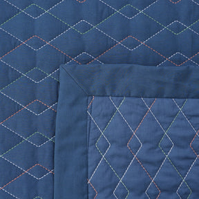 Indigenous Artisan Art Deco Diamond Summer AC Quilt/Quilted Bed Cover Blue