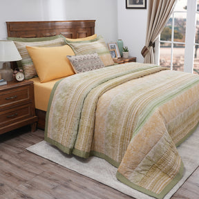 8Pcs Quilt/Quilted Bed Cover Set Eclectic Blend Green