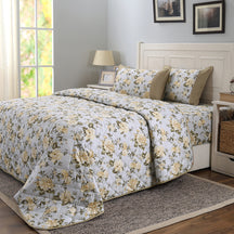 Eclectic Garden Distressed Flora 4PC Quilt Set